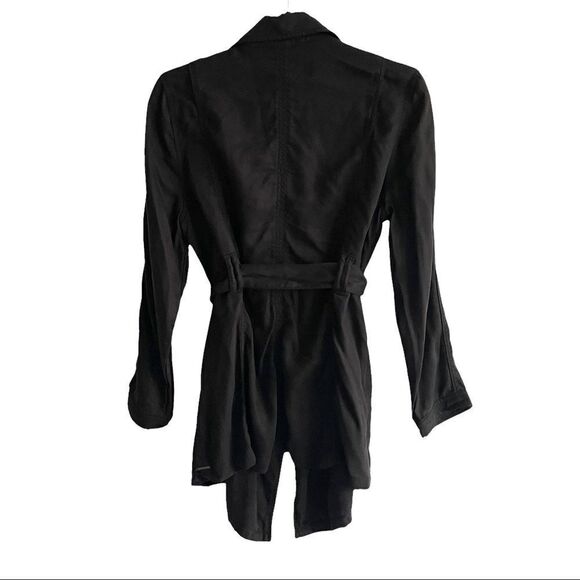 Tahari Lightweight Draped Asymmetrical Blazer Jacket Black S - Picture 4 of 9